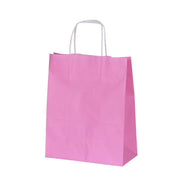 Burgu Saplı Pembe Kağıt Çanta 25x12x31 cm - 25 Adet