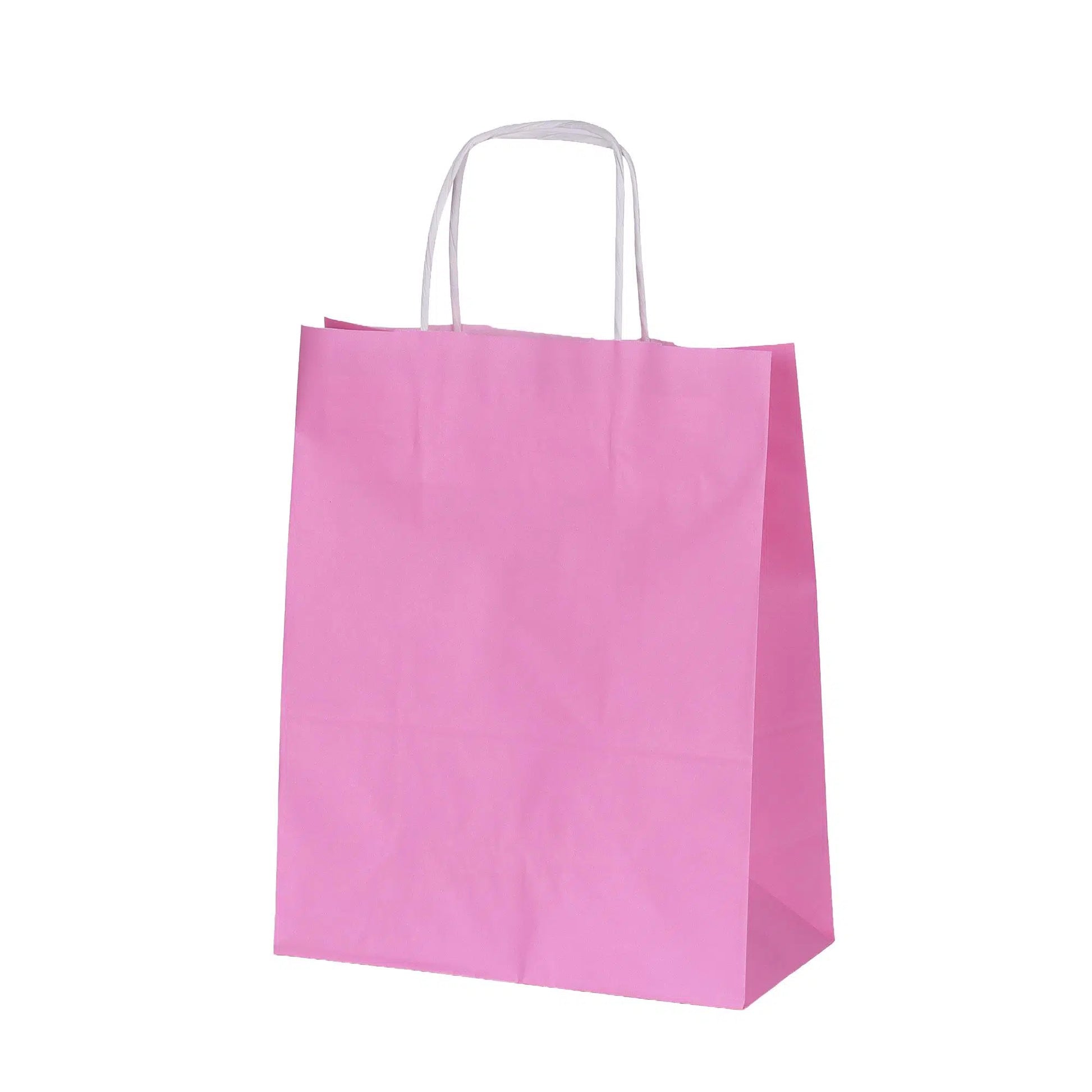 Burgu Saplı Pembe Kağıt Çanta 25x12x31 cm - 25 Adet