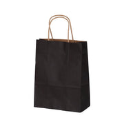 Burgu Saplı Siyah Kağıt Çanta 18x9x25 cm 25 Adet