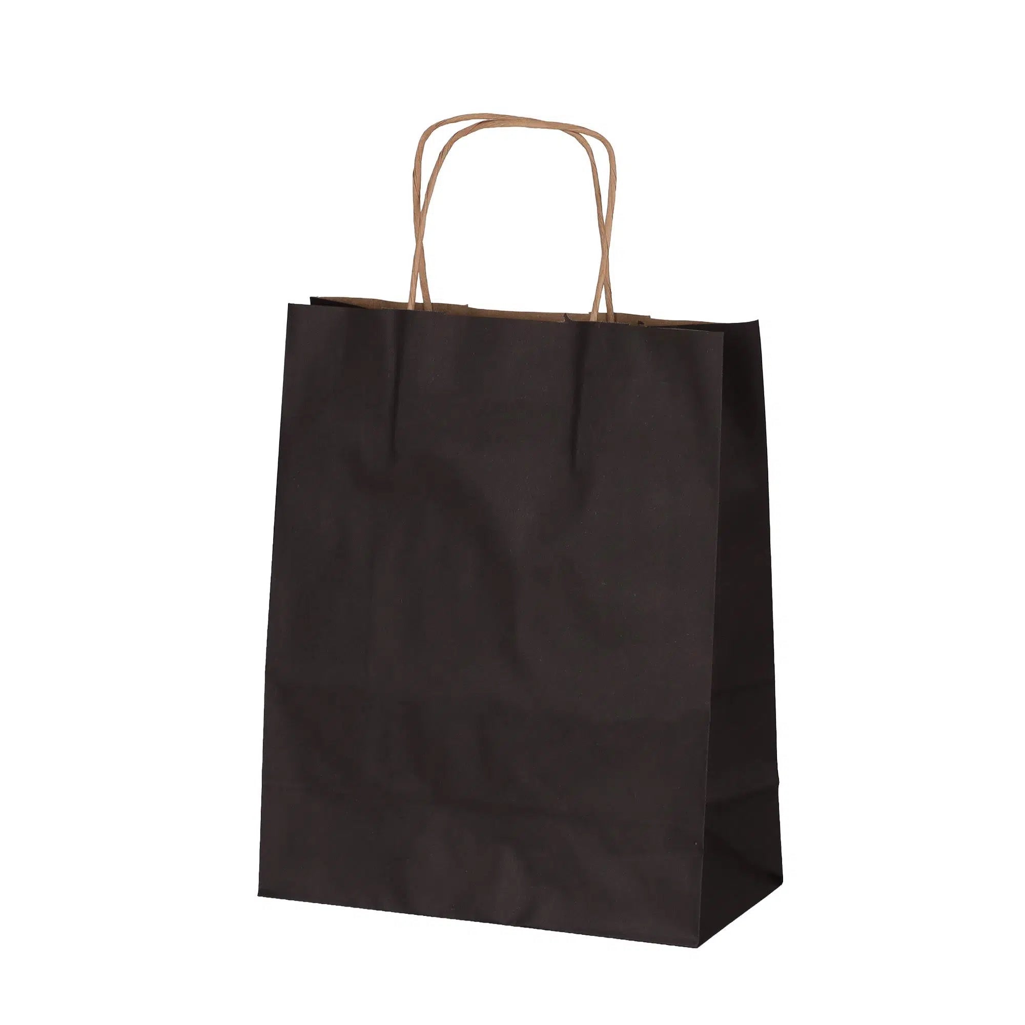 Burgu Saplı Siyah Kağıt Çanta 25x12x31 cm - 25 Adet