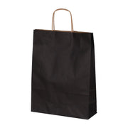 Burgu Saplı Siyah Kağıt Çanta 32x12x41 cm - 25 Adet