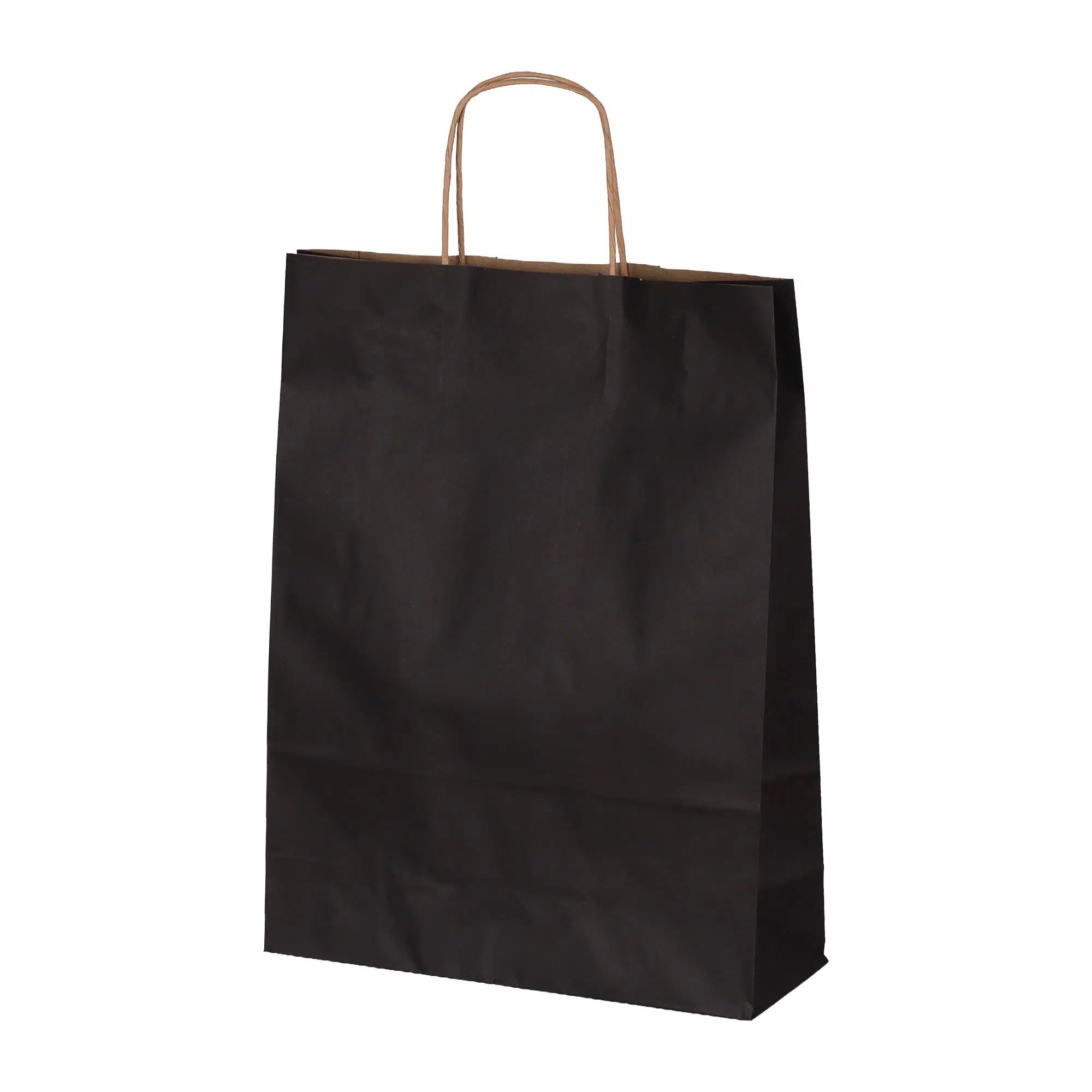 Burgu Saplı Siyah Kağıt Çanta 32x12x41 cm - 25 Adet