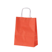Burgu Saplı Turuncu Kağıt Çanta 18x8x24 cm - 25 Adet