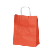 Burgu Saplı Turuncu Kağıt Çanta 25x12x31 cm - 25 Adet