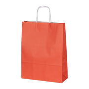 Burgu Saplı Turuncu Kağıt Çanta 31x12x41 cm - 25 Adet