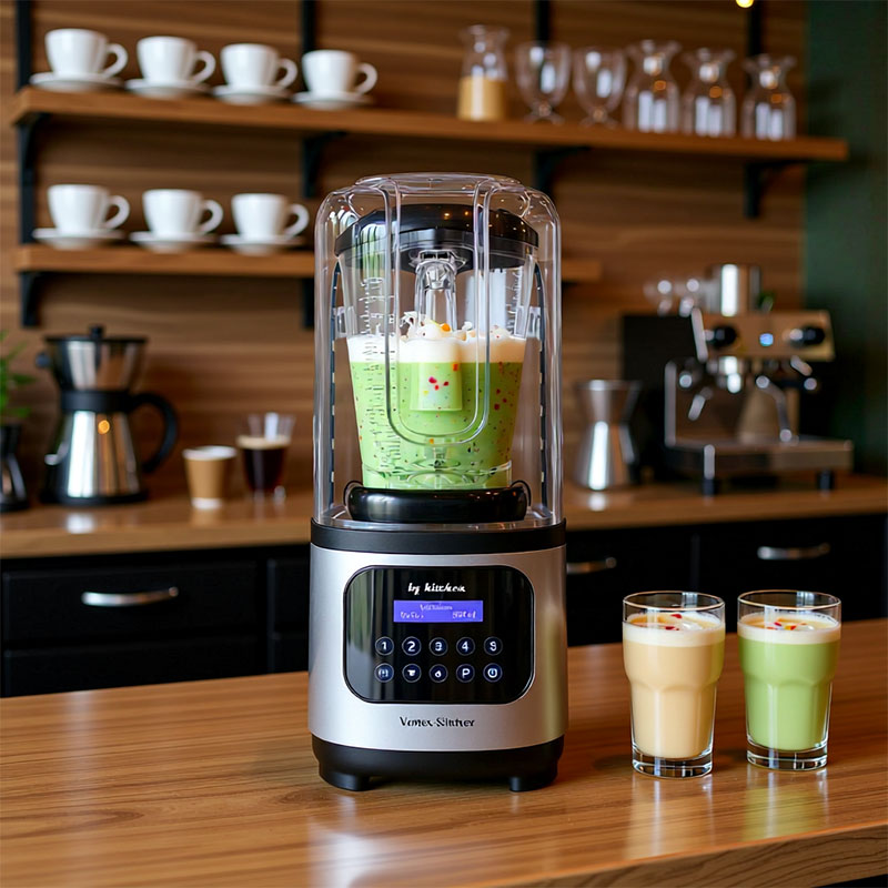 By Kitchen Vortex Silencer Gürültü Önleyici Kapaklı Dijital Bar Blender, 2 L, 1800 W, Gri