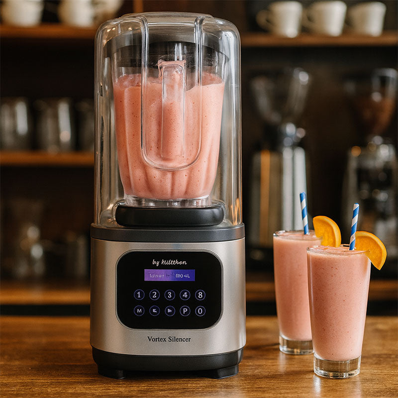 By Kitchen Vortex Silencer Gürültü Önleyici Kapaklı Dijital Bar Blender, 2 L, 1800 W, Gri