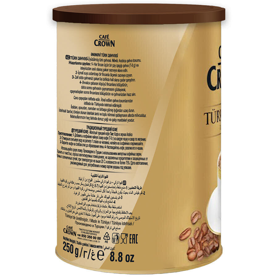 Cafe Crown Türk Kahvesi Teneke Kutu 250 g