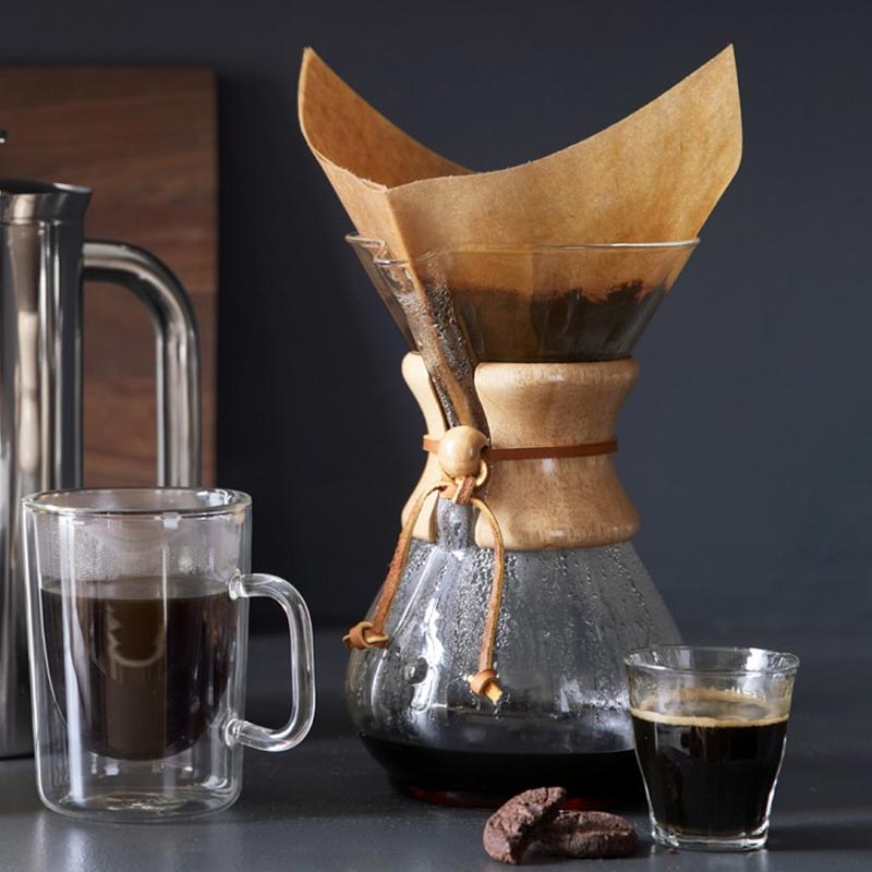Epinox CK-800A Ahşap Tutacaklı Chemex, 800 ml, 6 Bardak