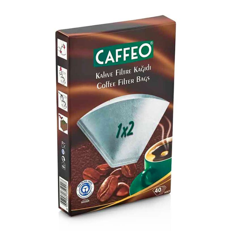 Caffeo 1x2 Kahve Filtre Kağıdı, 40 Adet, Beyaz