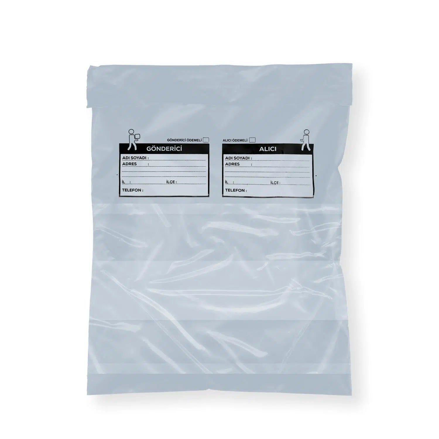 Cepli Gri Kargo Poşeti 30x37+5 cm - 100 Adet