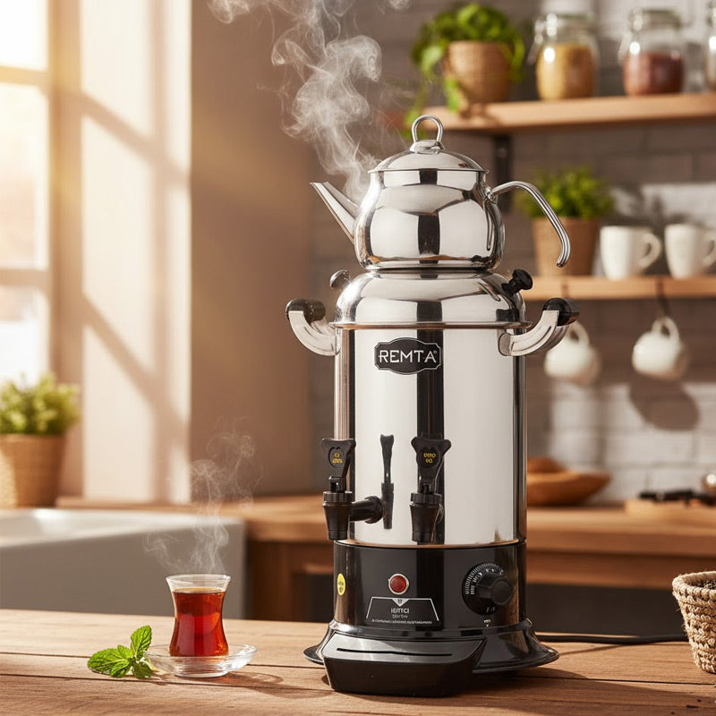 Remta R25 Mini Çay Makinesi, 2 Demlikli, 5 L