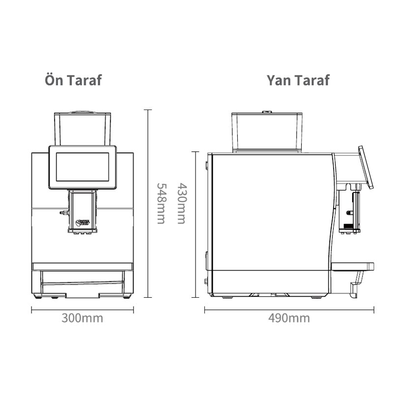 Coffeetech JL30 Tam Otomatik Kahve Makinesi, Iceberg Süt Soğutucu ve Karton Bardak Standı Hediyeli