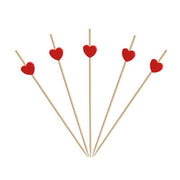 Dekoratif Bambu Kırmızı Kupa Kürdan 12 cm