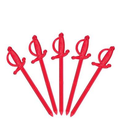 Dekoratif Sert Plastik Kılıç Kürdan Kırmızı 7cm