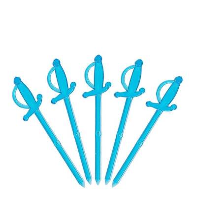 Dekoratif Sert Plastik Kılıç Kürdan Mavi 7cm