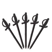 Dekoratif Sert Plastik Kılıç Kürdan Siyah 7cm