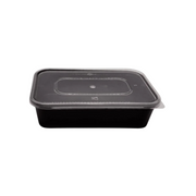 Dikdörtgen Mikrodalga Siyah Yemek Kabı Set 500 cc