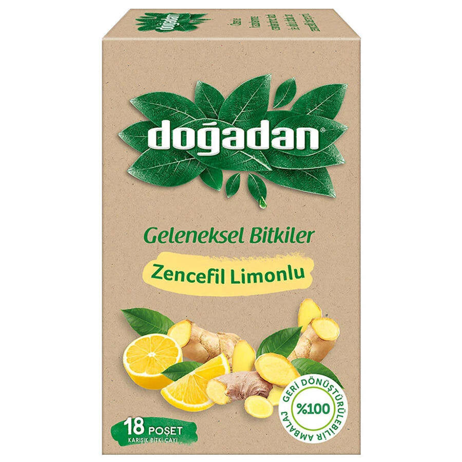 Doğadan Limon-Zencefil Bitki Çay 18'li x 12 Paket 1 Koli