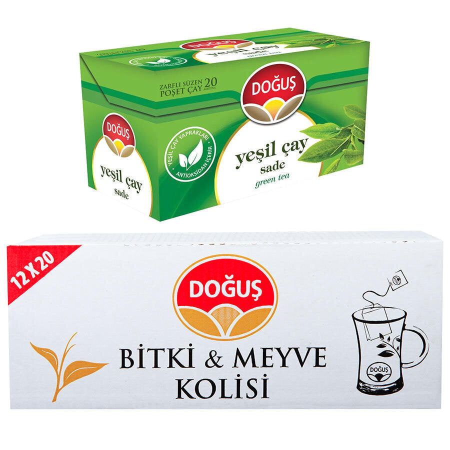 Doğuş Sade Yeşil Çay 20'li x 12 Paket 1 Koli