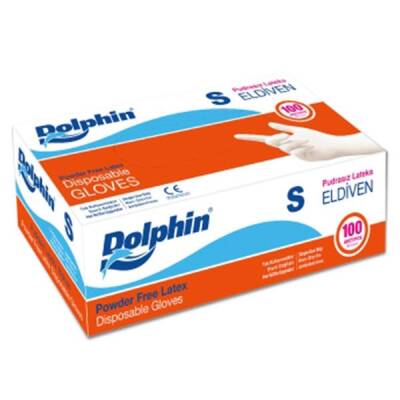 Dolphin Lateks Pudrasız Muayene Eldiveni Küçük