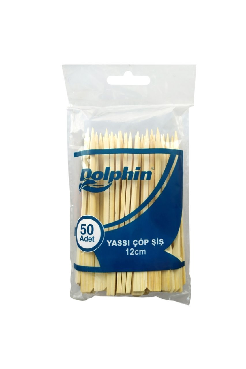 Dolphin Yassı Çöp Şiş 12cm 50'Lİ