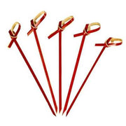 Düğümlü Kırmızı Bambu Kürdan 12 cm