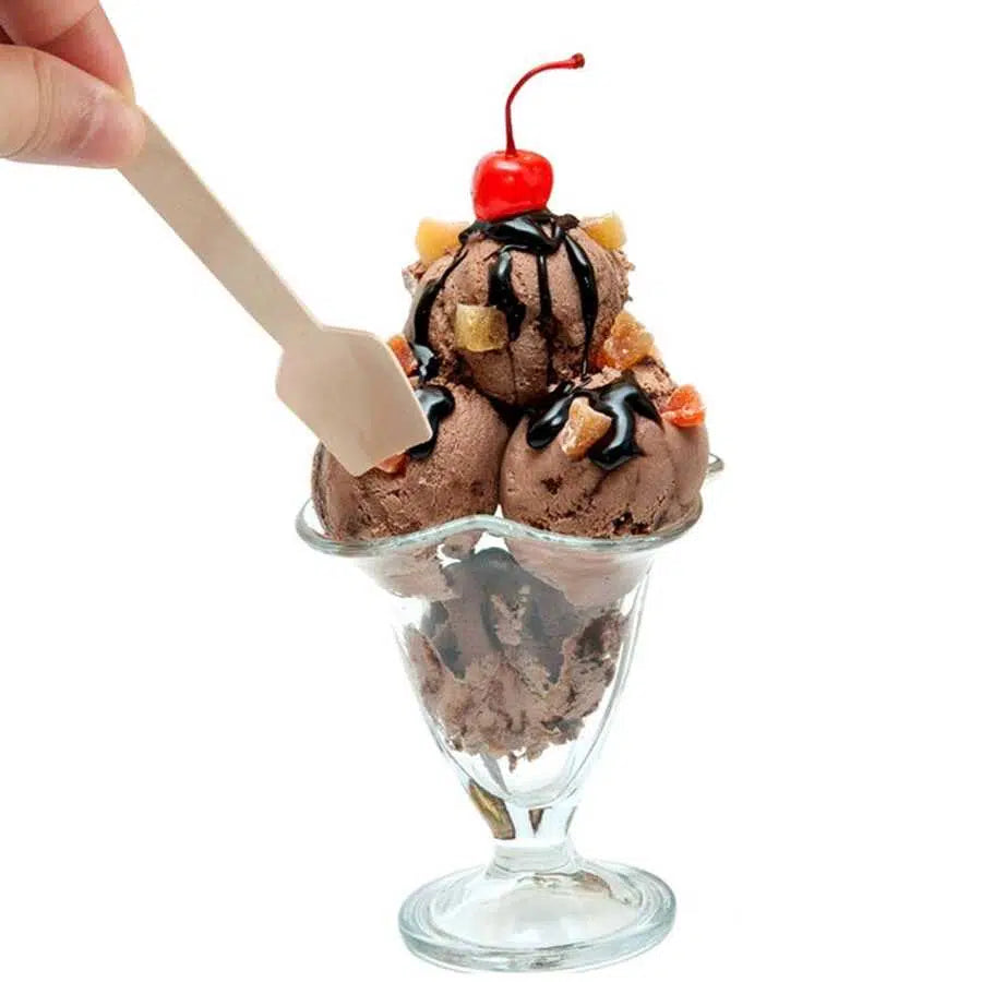 Ekolojik Kare Tahta Dondurma Kaşık 9,5 cm - 100 Adet