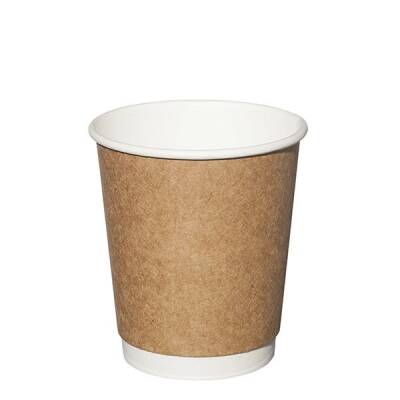 Ekonomik 8 oz Kraft Double Wall Karton Bardak