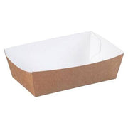 Ekonomik Kraft Karton Kayık Tabak Orta 15x9,5 cm