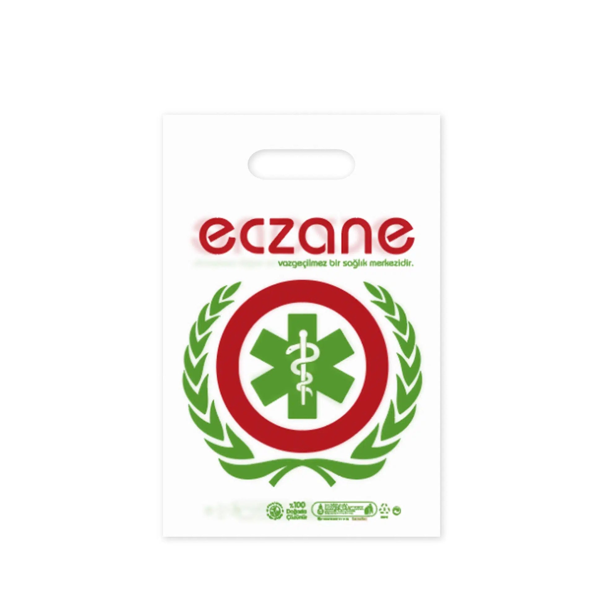 Elgeçme Eczane Poşeti (No:0) 20x30 cm (Tasarım 5) - 100 Adet