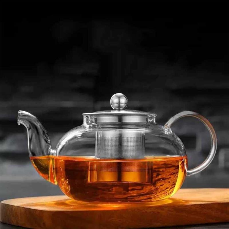 Epinox CD-800M Stainless Steel Infuser Glass Teapot, 800 ml