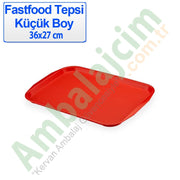 Tepsi Fastfood Plastik 36x27 Cm Kırmızı 1 adet