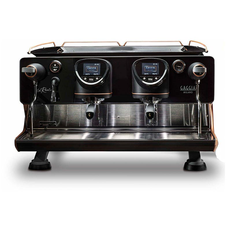 Gaggia La Reale Tall Cup Yarı Otomatik Espresso Kahve Makinesi, 2 Gruplu, Gri-Bakır