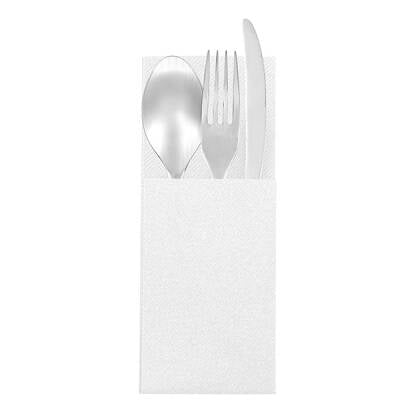 Garson Katlama Cepli Beyaz Airlaid Peçete 33x33cm