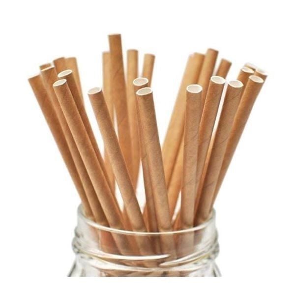 Kraft Frozen Kağıt Pipet 8 mm x 24 cm