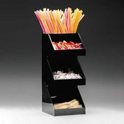 3 Katlı Çok Amaçlı Teşhir Standı - Siyah Akrilik