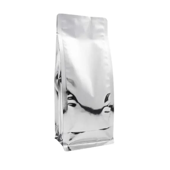 Gri Metalize Kilitsiz Flat Bottom Torba, 11,5 x 20 + 8 CM