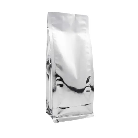 Gri Metalize Kilitsiz Flat Bottom Torba, 11,5 x 20 + 8 CM