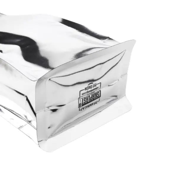 Gri Metalize Kilitsiz Flat Bottom Torba, 11,5 x 20 + 8 CM