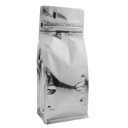 Pocket Kilitli Parlak Gri Metalize Flat Bottom Torba, 11,5 x 21,5 + 8 CM