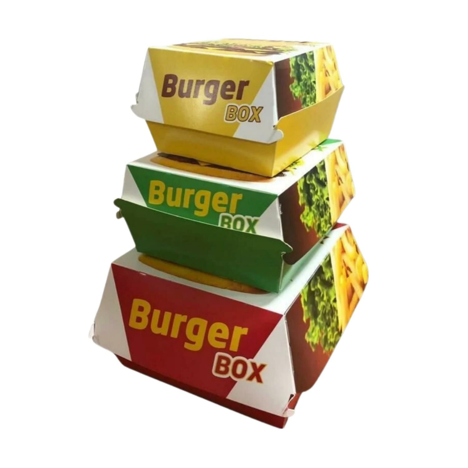 Hamburger Kutusu Orta Boy 12x12x7cm (DESENLİ)