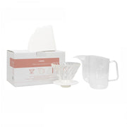 Hario VDAP-02-BLM 100. Yıl Demleme Kiti (V60 02 Cam Dripper + AIR Kettle + Filtre Kağıdı)