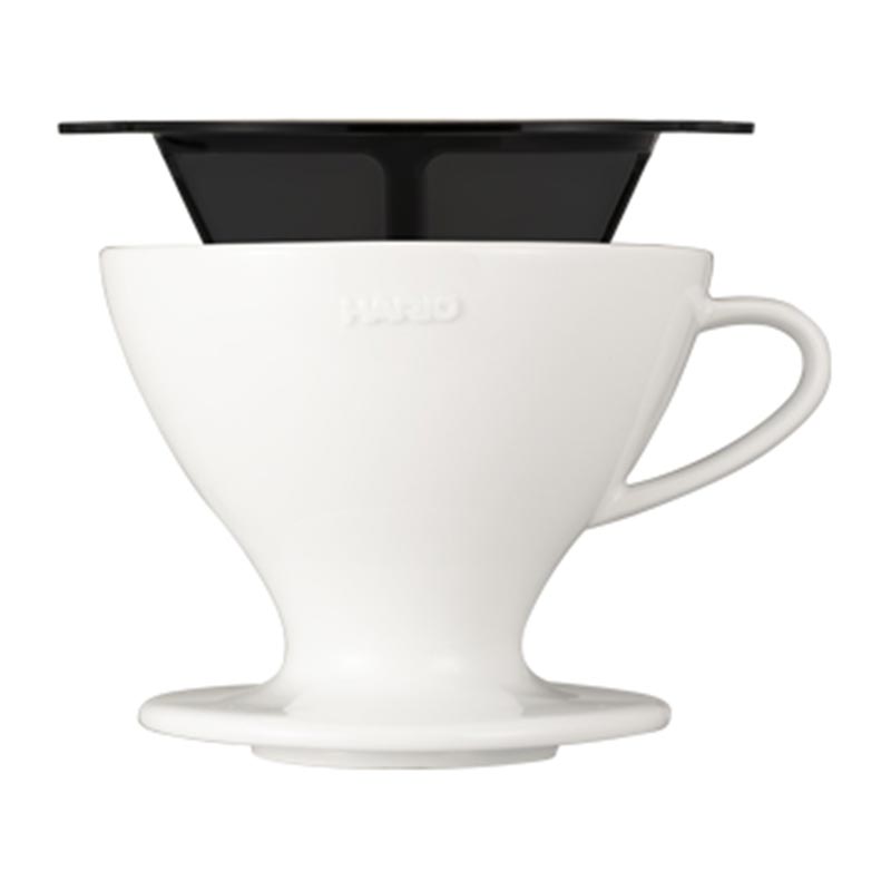 Hario PDC-02-W E60 Seramik Süzgeçli Dripper, Beyaz