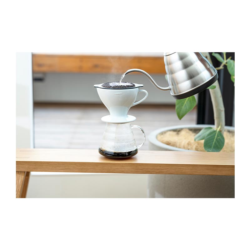 Hario PDC-02-W E60 Seramik Süzgeçli Dripper, Beyaz
