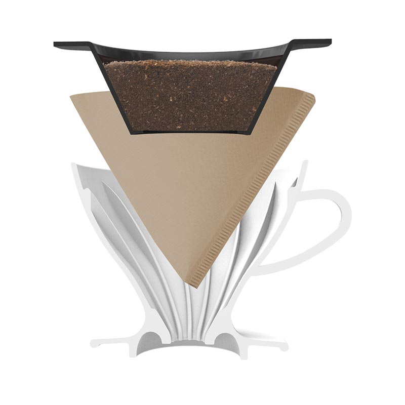 Hario PDC-02-W E60 Seramik Süzgeçli Dripper, Beyaz