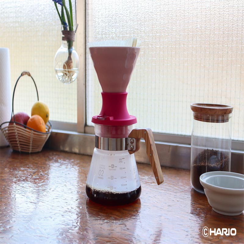 Hario SSDC-02-BEP V60 Immersion Seramik Dripper Switch, Pembe
