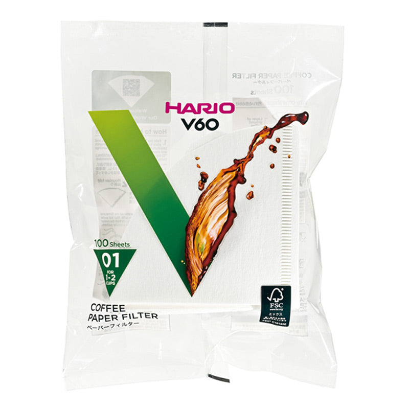 Hario VCF-01-100W V60 01 Dripper Filtresi, 100 Adet
