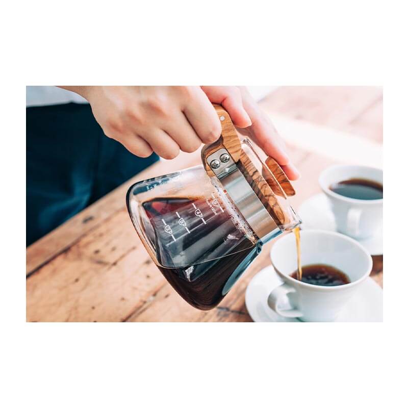 Hario VCWN-60-OV V60 02 Ahşap Kapaklı Kahve Servis Sürahisi, 600 ml