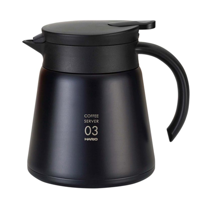 Hario VHS-80B V60 03 Yalıtımlı Paslanmaz Servis Sürahisi, 800 ml, Siyah